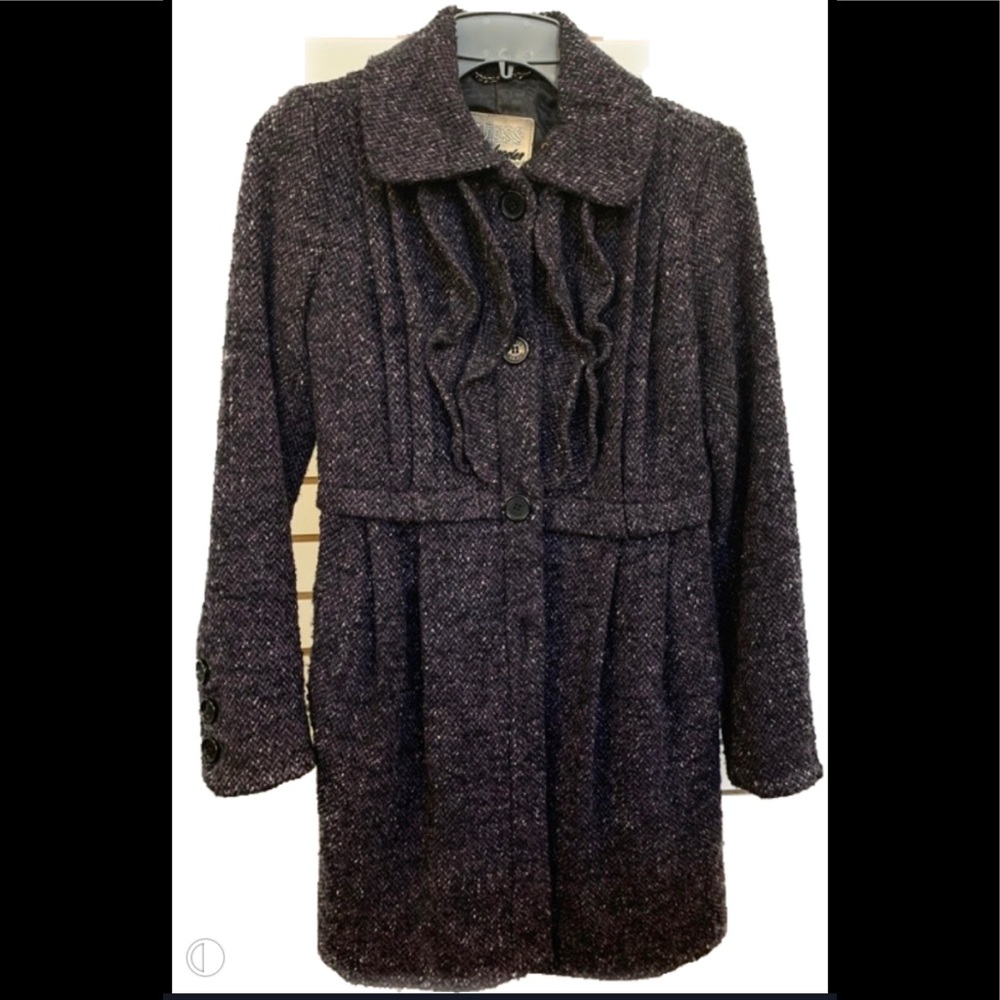 Women’s Purple Guess Wool Coat-Size Small